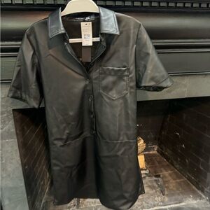 Short sleeve Leatherette dress NWT